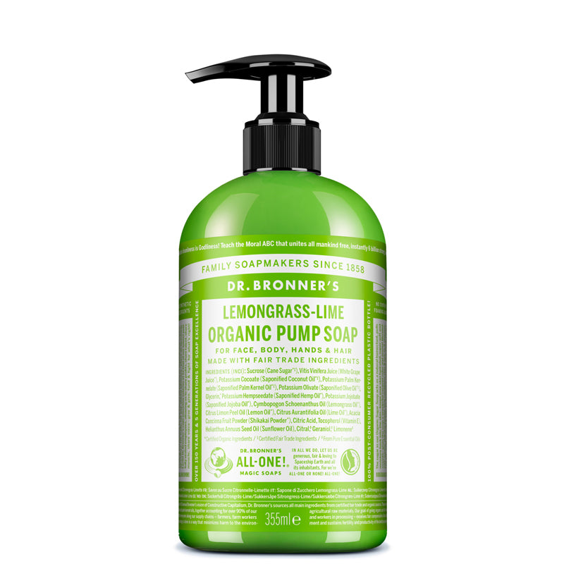 Dr Bronner&#39;s Lemongrass Lime Organic Pump Soap 355ml