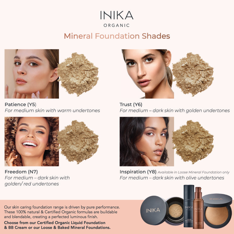 Inika Baked Mineral Foundation Shade Guide 2