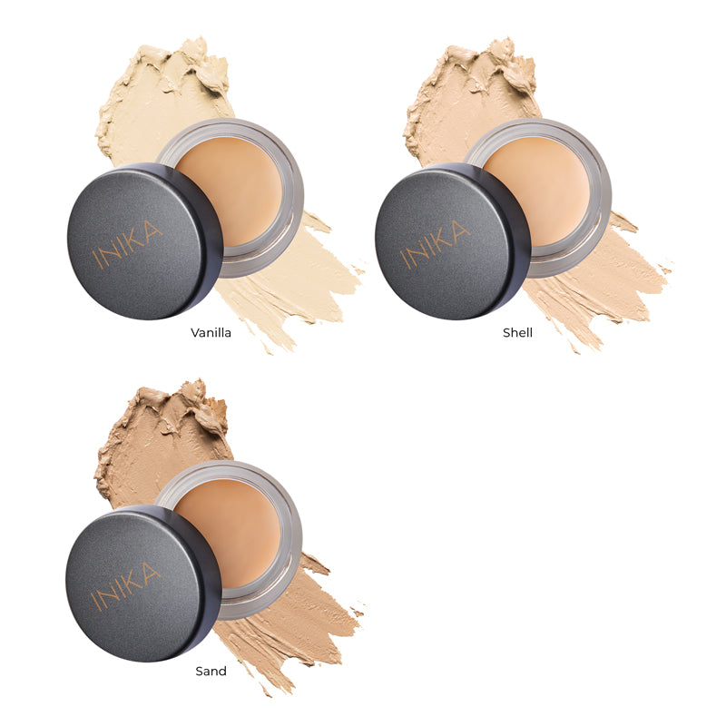 Inika Organic Full Coverage Concealer Shade Guide
