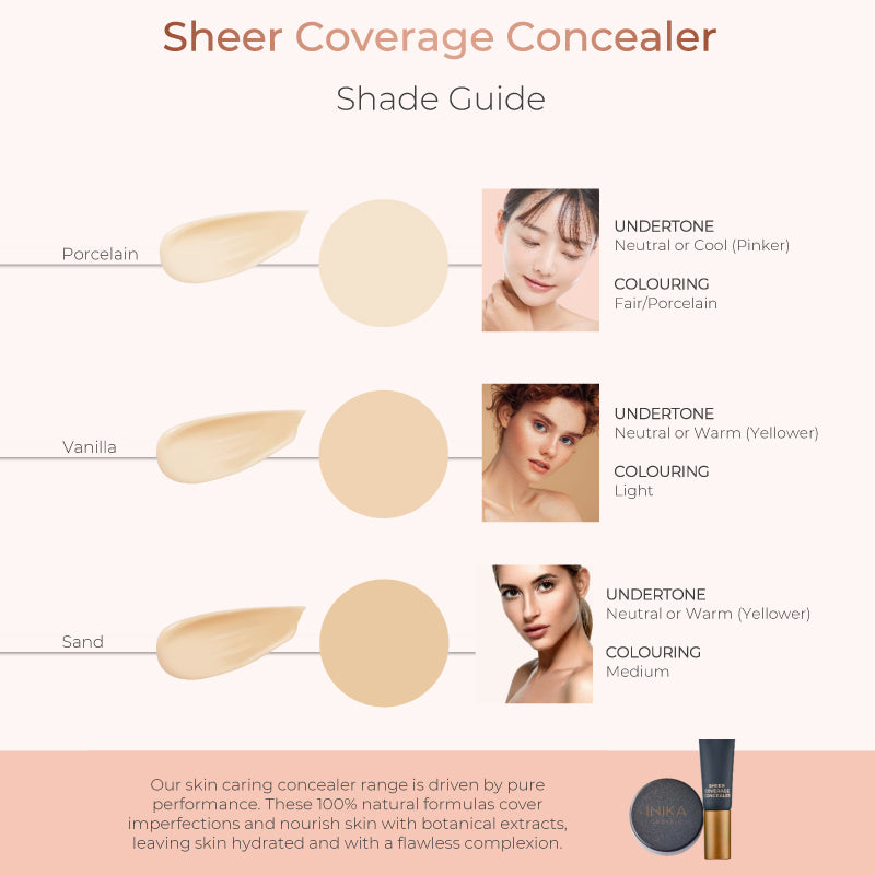 Inika Organic Sheer Coverage Concealer Shade Guide 2