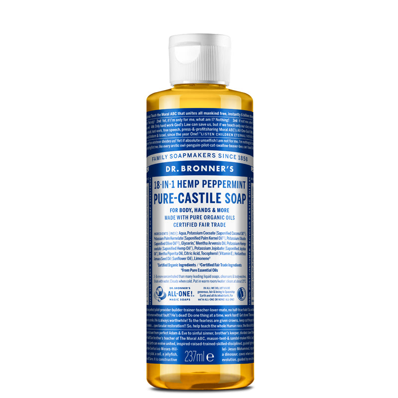 Dr Bronner's Peppermint Pure-Castile Liquid Soap 237ml