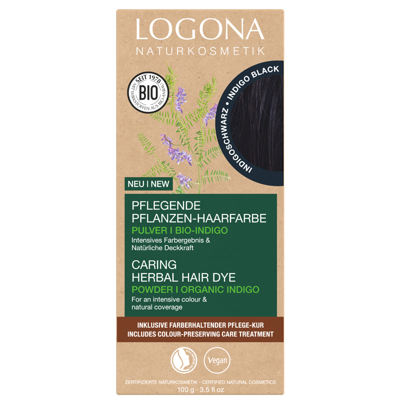 Logona Herbal Hair Dye Powder Indigo Black